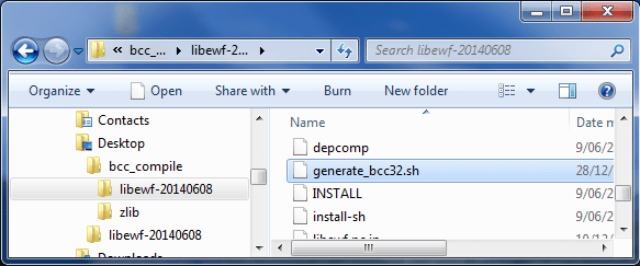 Configuración de archivos Borland BCC 5.5