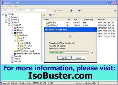 IsoBuster screen shot