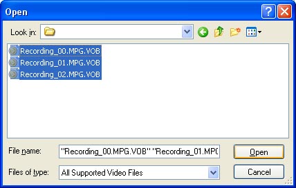 Nero - Add VOB files
