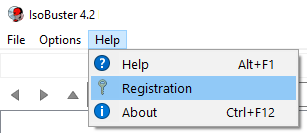 IsoBuster - Registrierung der PRO-Funktionalität