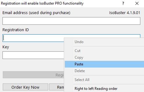 IsoBuster - Probleme bei der Registrierung von IsoBuster Pro