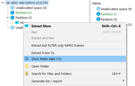 IsoBuster - NTFS Dateisystemeinstellungen