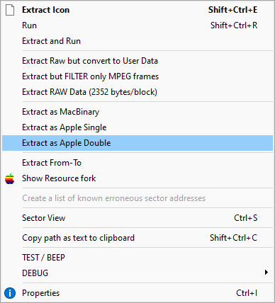 Extract Apple Mac files and folders
