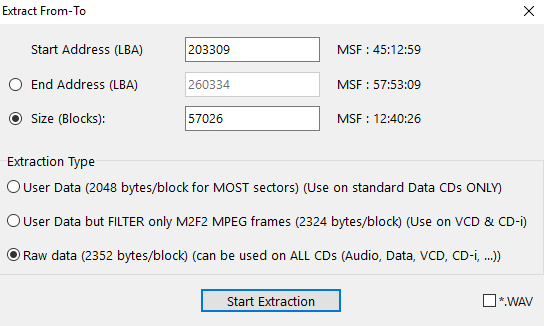 IsoBuster - Extract From - To