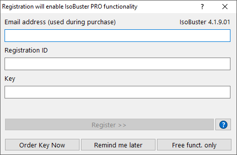 IsoBuster - How to Register PRO functionality