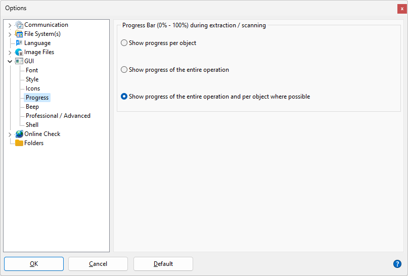 IsoBuster - GUI Settings