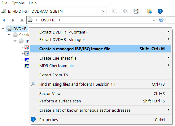 Crear y completar un Archivo de Imágen Controlado