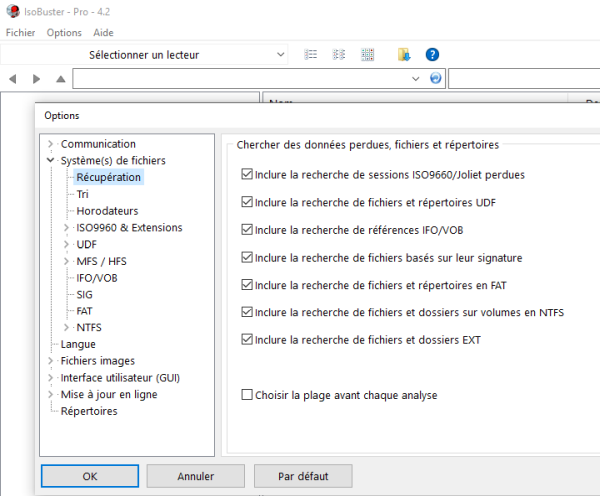 Capture d'écran d'IsoBuster 4.2
