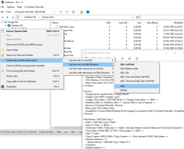 Capture d'écran de la beta d'IsoBuster 4.1