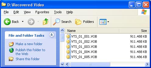 Folder VOB files renamed