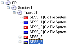 ISO ファイル システム設定 (書き込みソフトウェア固有)